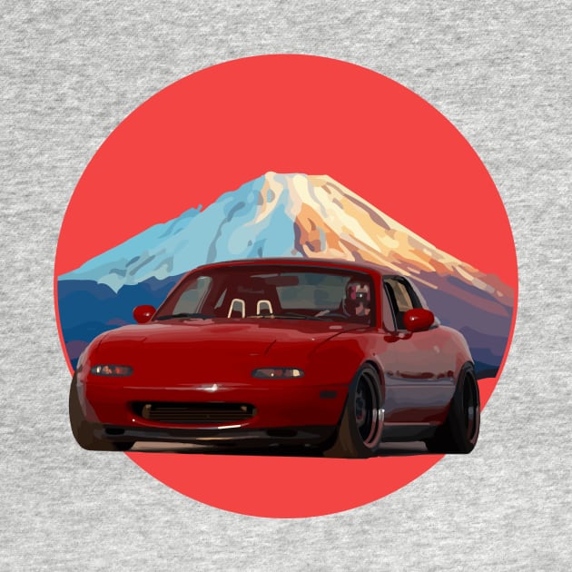 Red Mazda Miata/MX-5 - Mount Fuji Jinba Ittai Roadster Life by mudfleap